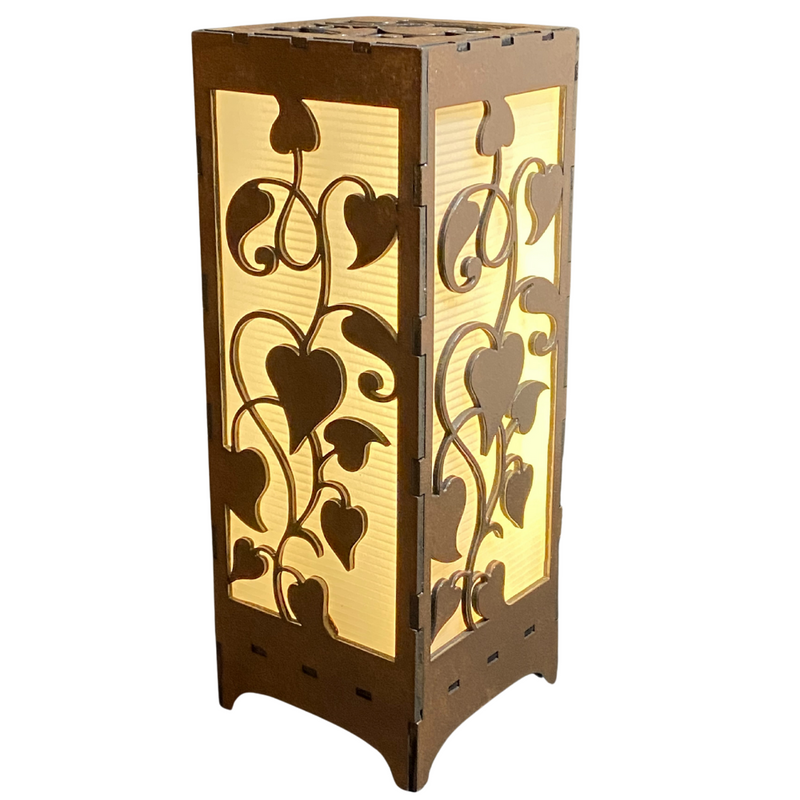 CANDEEIRO CORAÇÕES FLORES LUZ LED TOUCH