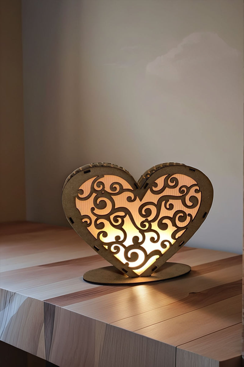 CANDEEIRO CORAÇÕES LUZ LED TOUCH